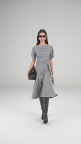 Checkered Midi Skirt Set