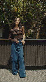 Asymmetrical Ruched Top