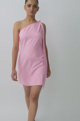 One-Shoulder Tie Dress