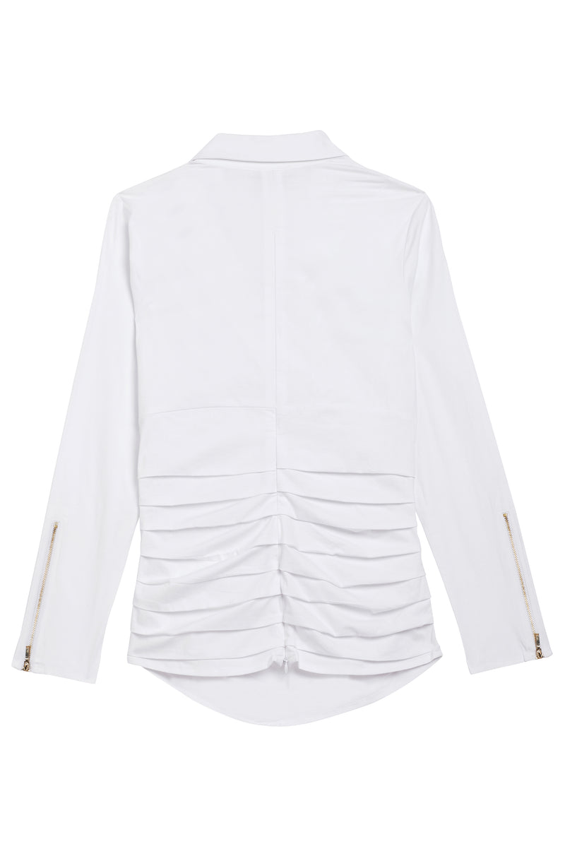 Ruched Poplin Blouson