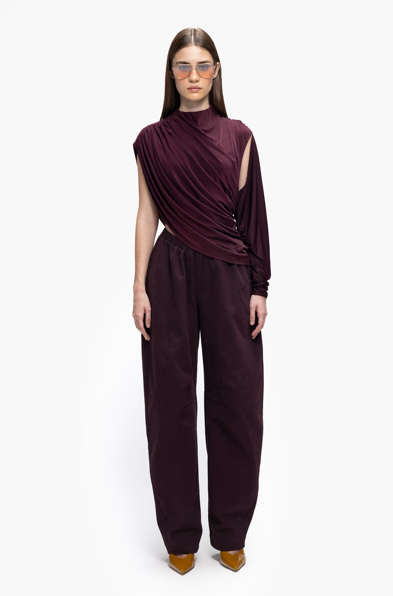 Oblique Cowl Top