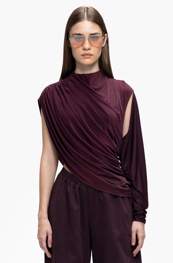 Oblique Cowl Top
