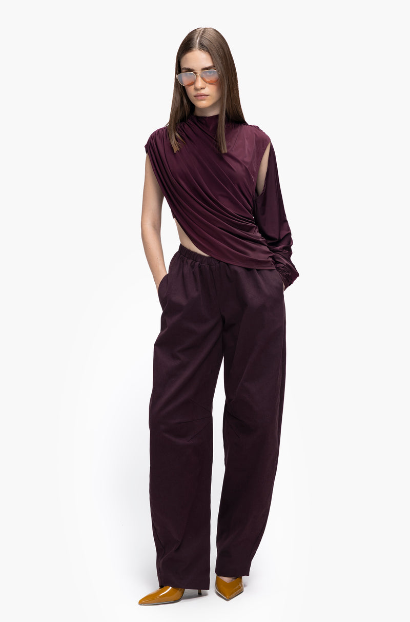 Oblique Cowl Top