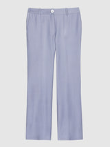 Wide-Leg Stretch Wool Trousers