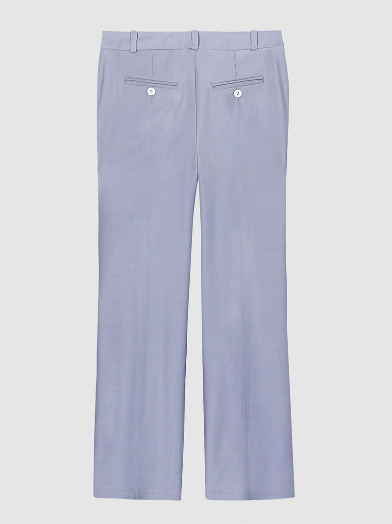 Wide-Leg Stretch Wool Trousers