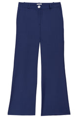 Wide-Leg Stretch Wool Trousers