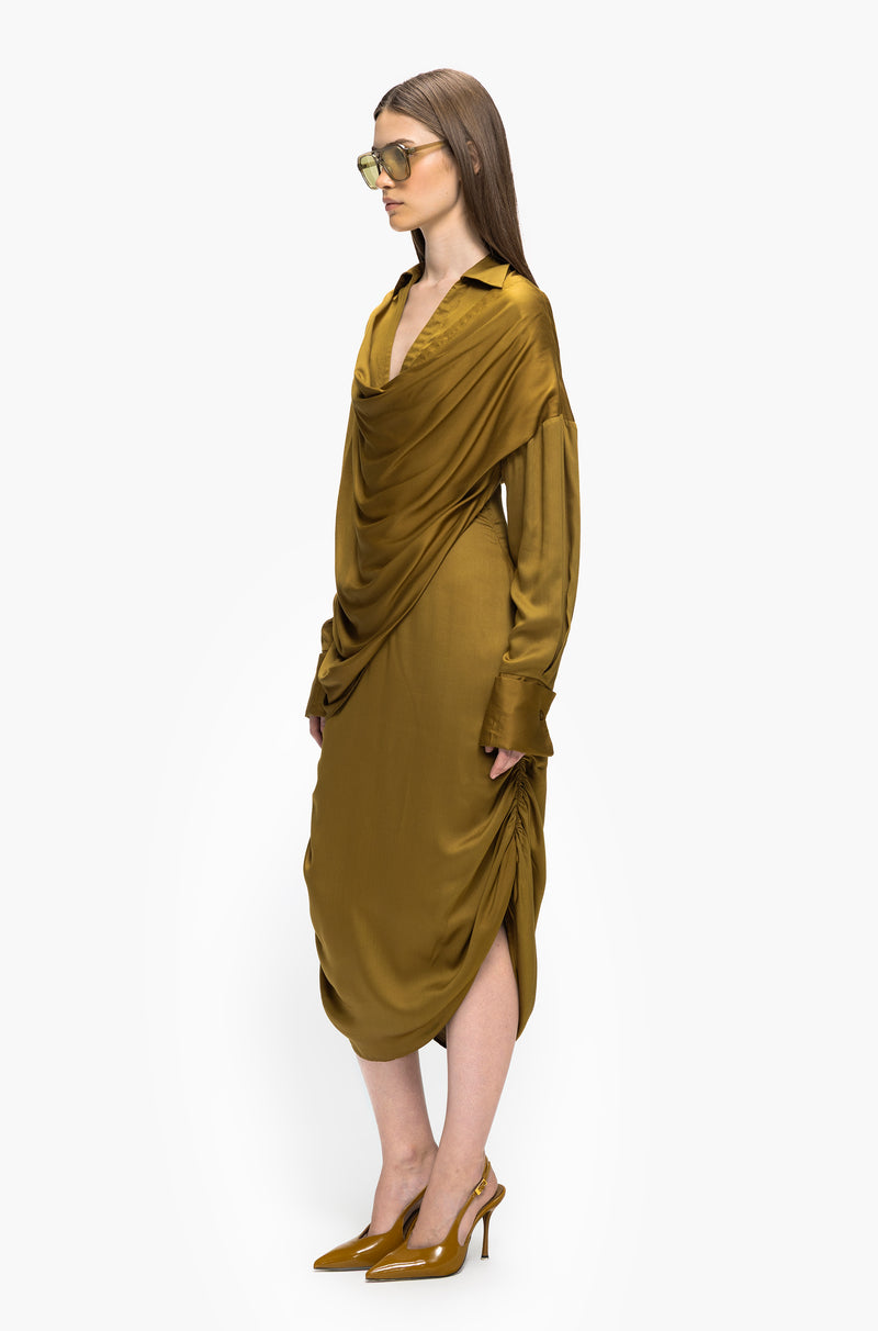 Asymmetric Cowl Dress