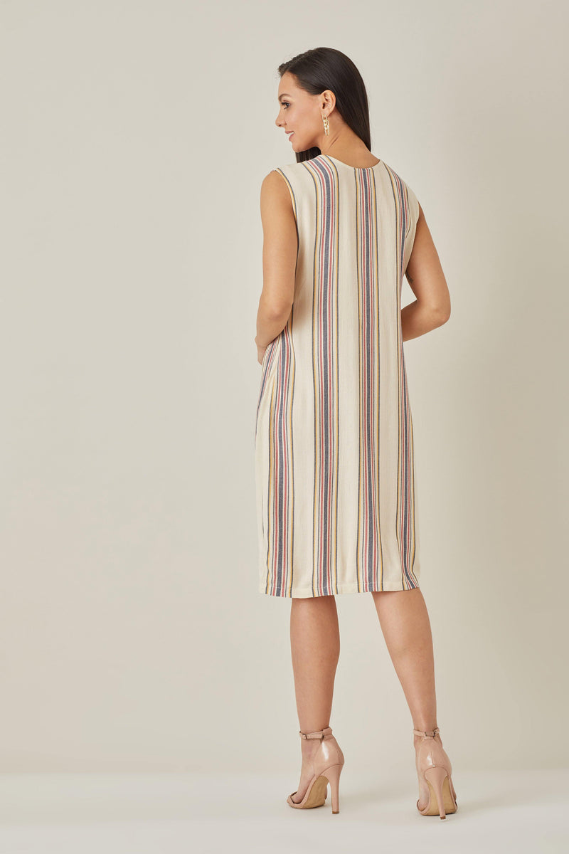 Striped Sheath Dress - Dress - Qua