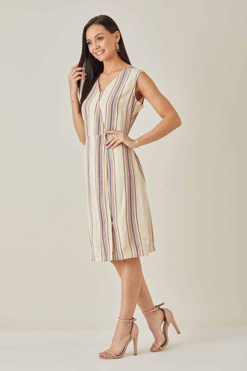 Striped Sheath Dress - Dress - Qua