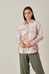 Watercolor Satin Shirt - Shirt - Qua