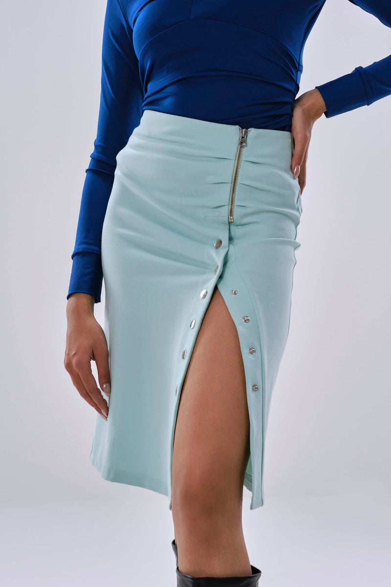 Wrap Ponte Blue Skirt – Qua