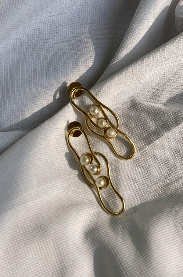 Three Pearl Pin Earrings - Jewelry - Qua