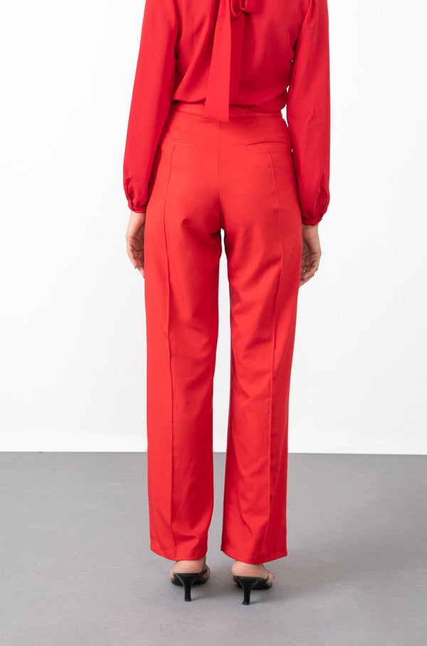 Creased Wide Leg Trousers - Trousers - Qua