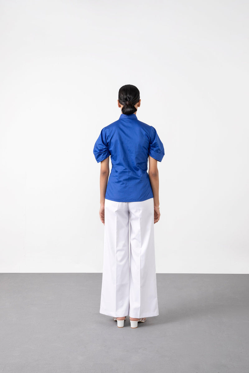 Ruched Sleeved Shirt - Shirt - Qua