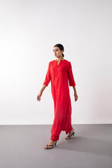Belted Maxi Dress - Dress - Qua