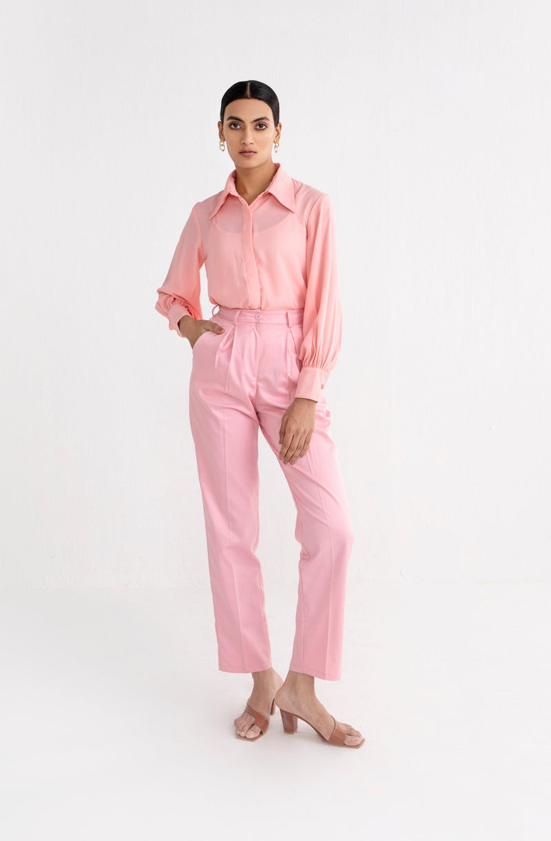 Pleated Straight Trousers - Trousers - Qua
