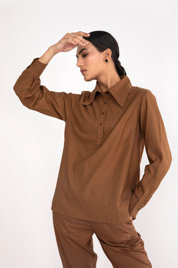 Long-Collared Polo Shirt - Shirt - Qua