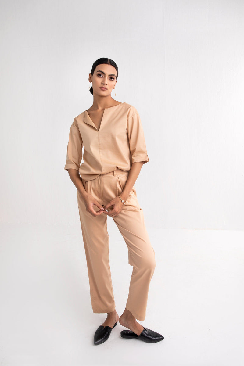 Relaxed V-neck Co-ord Set - Co-ords - Qua