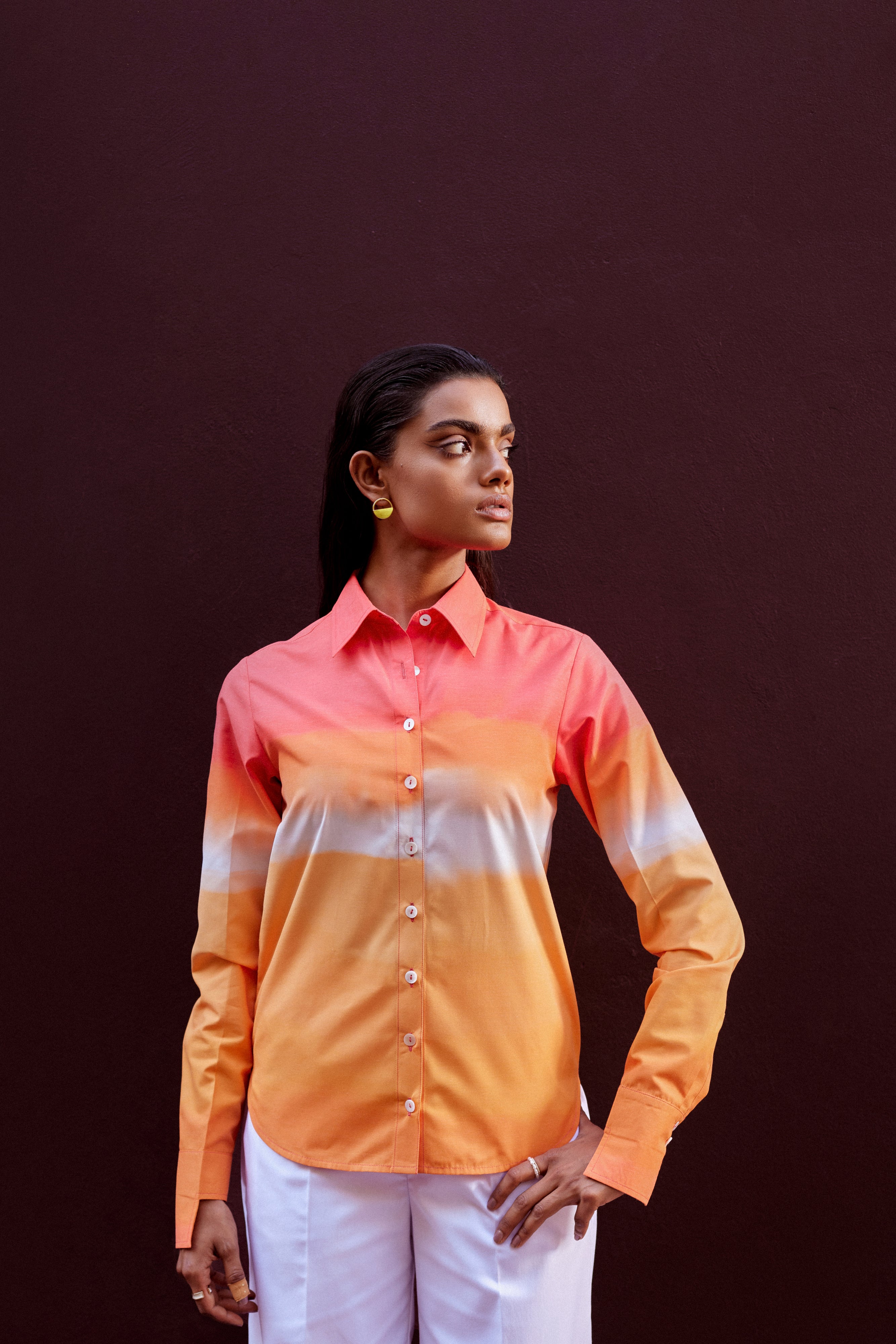Button Qua Ombre Button-Down Shirt – Qua