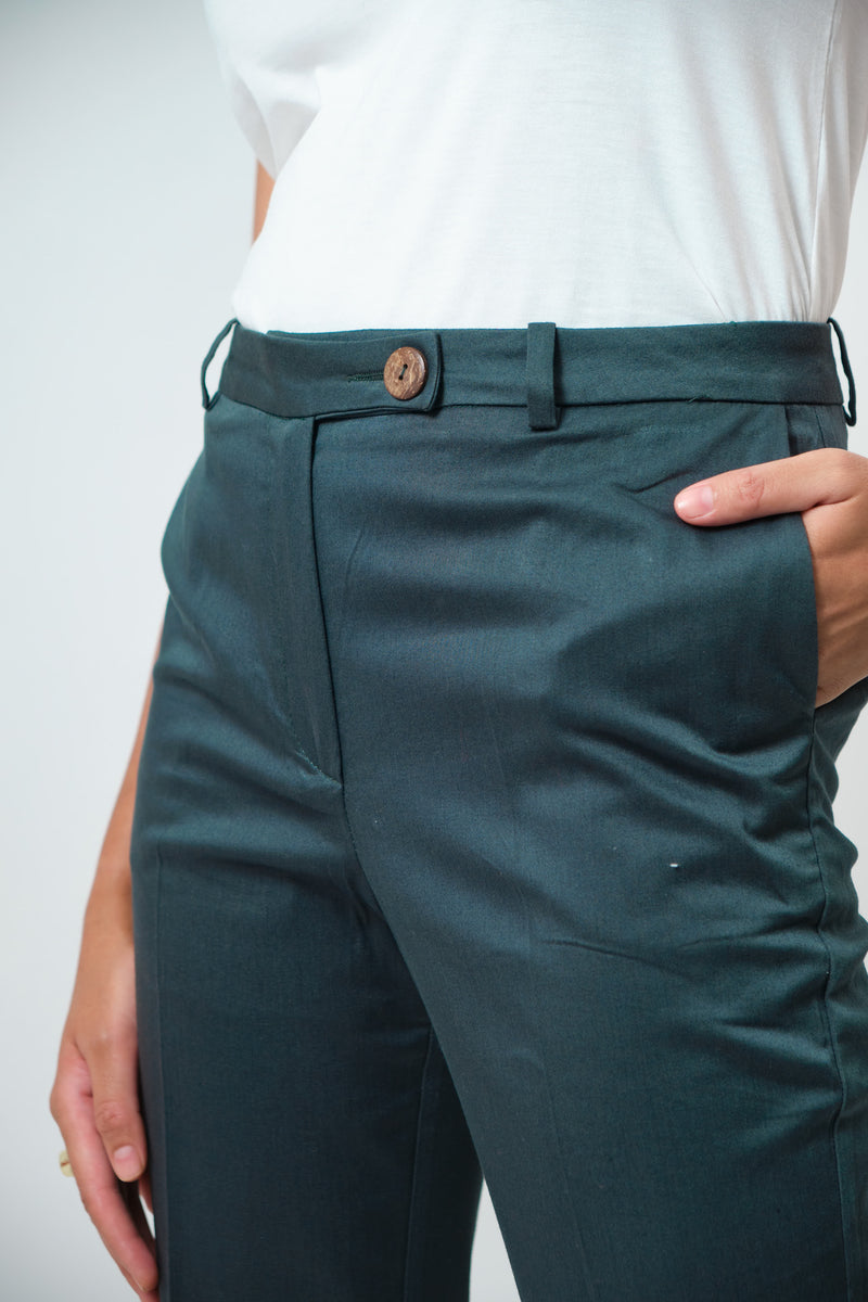 Stretch Cotton Cuffed Trousers – Qua