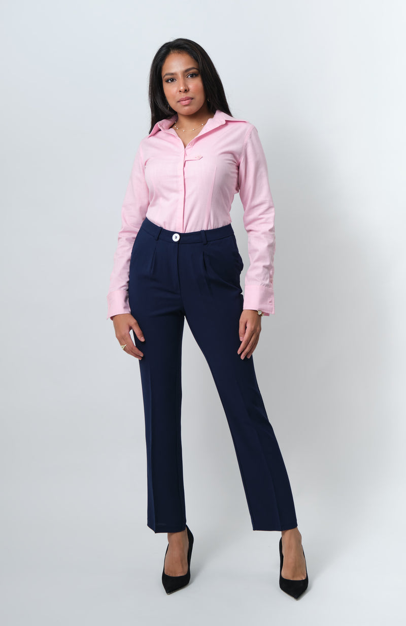 Women's Cotton Formal Trousers - Mocha – BONJOUR