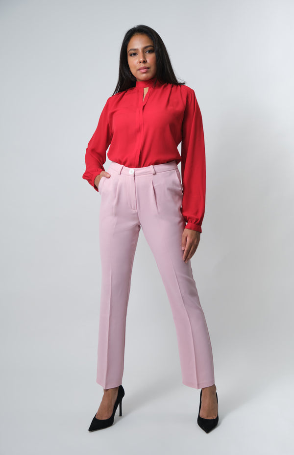 Textured Crepe Modern Trousers