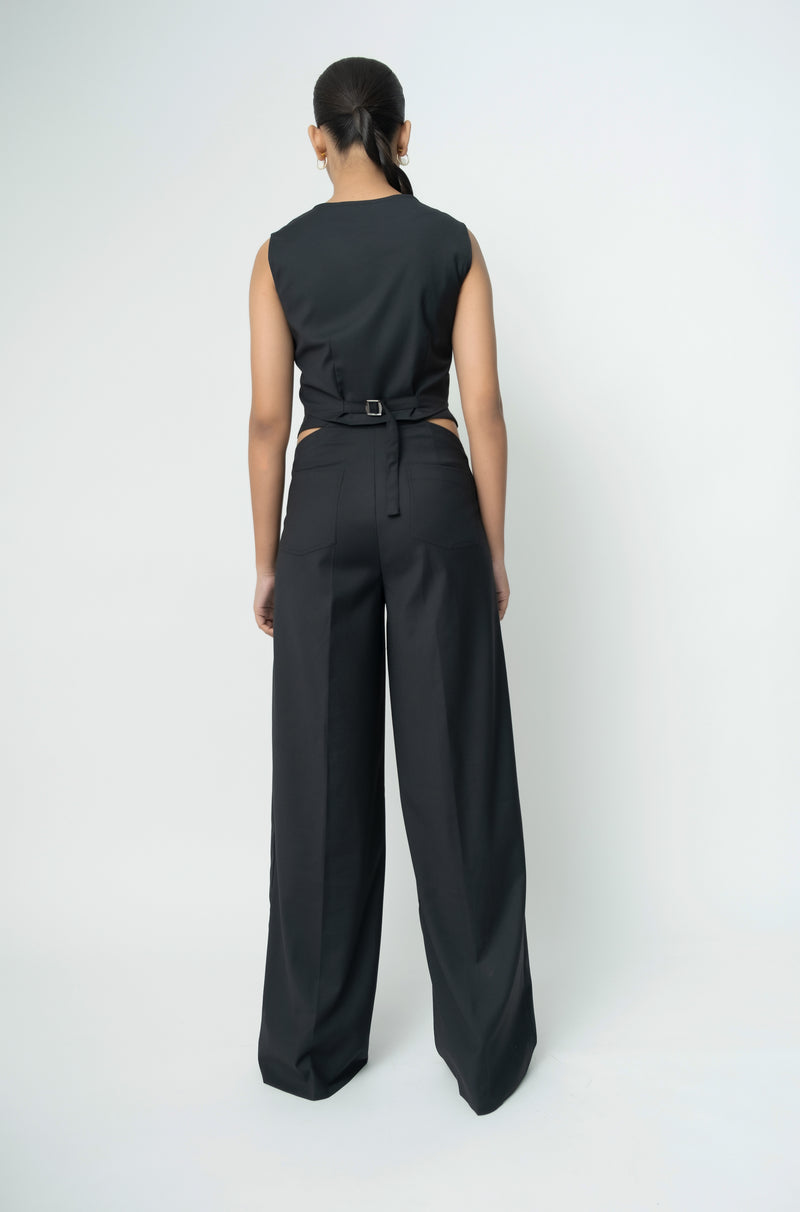 Wide Leg Cut-out Trousers