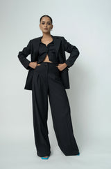 Wide Leg Cut-out Trousers